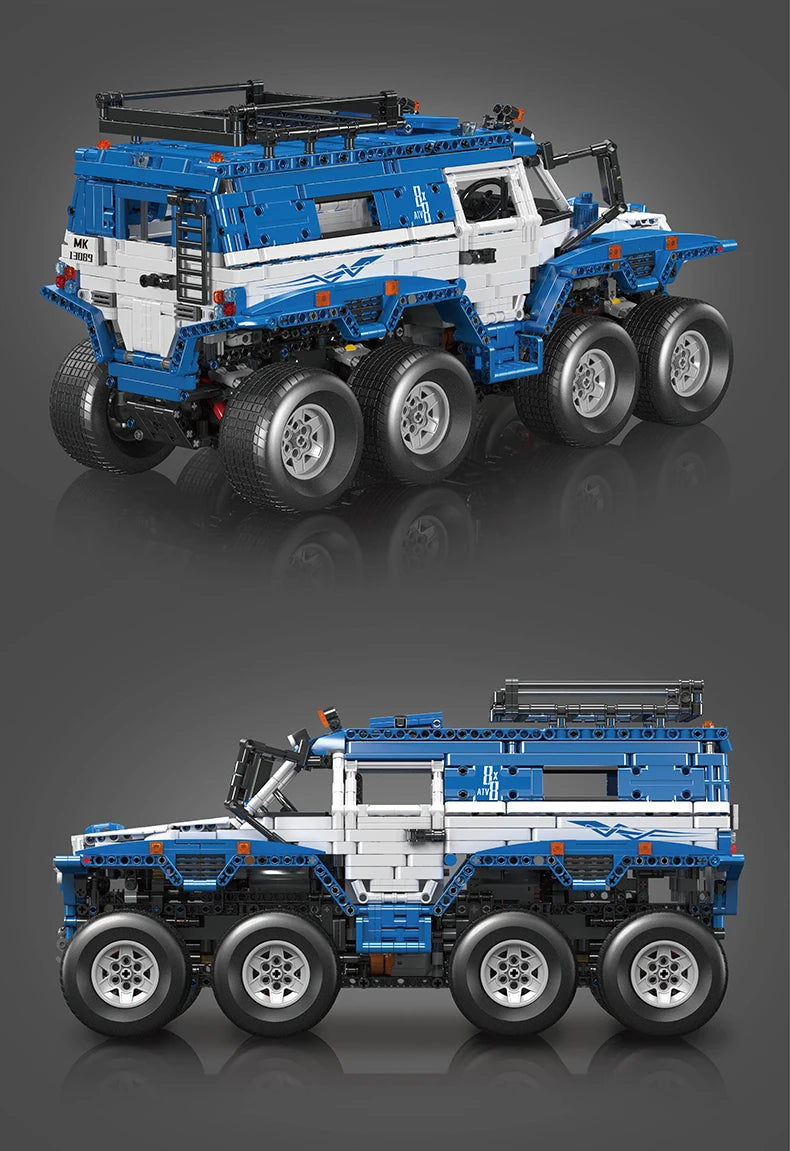 Mould King 13088 13089 Technical Car Toys The RC Avtoros Shaman 8x8 Building Block Assembly Car Brick Set Kids Christmas Gift.