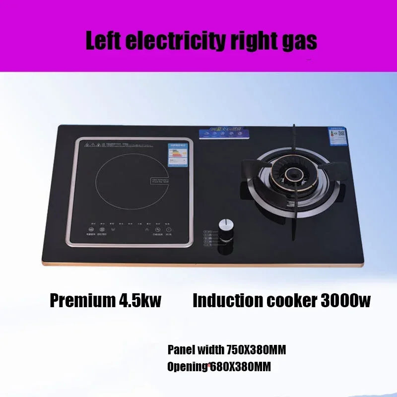 7.0KW Household Single-Burner Gas Stove/Single Induction Cooker/Electric Dual Purpose Stove/Toughened Glass Panel