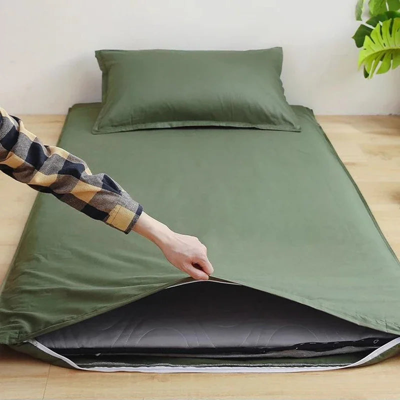 WASART 360° fully enclosed with zipper mattress protector cover couple/student single double bed sheet protection pad king size.