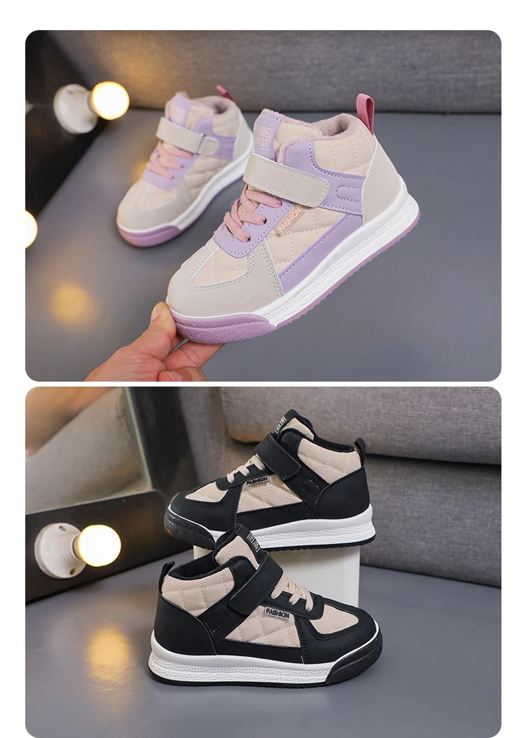2023 Children sports Fashion shoes  winter warm walking shoes Casual sneakers for kids.