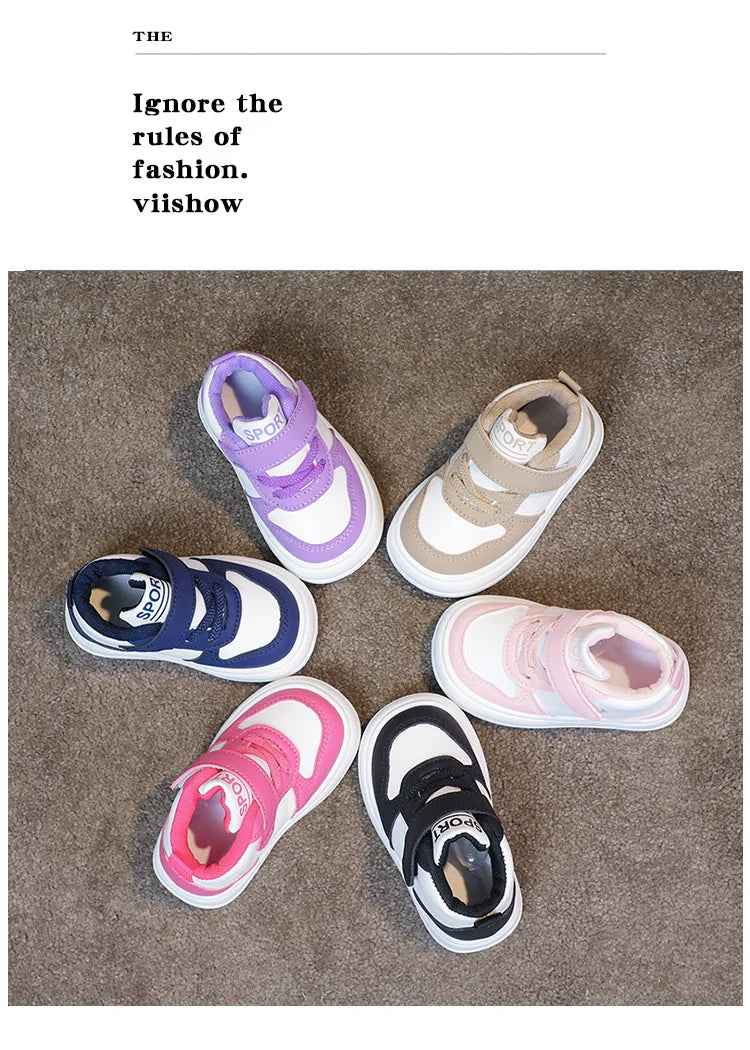 Fashion Kids Sneakers Spring Autumn High Top Breathable Casual Shoes Girls Non-slip Board Shoes Boys Outdoors Basketball Shoes.