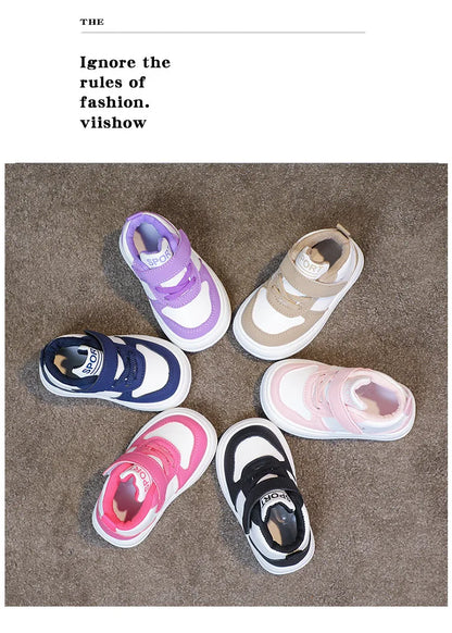 Fashion Kids Sneakers Spring Autumn High Top Breathable Casual Shoes Girls Non-slip Board Shoes Boys Outdoors Basketball Shoes.