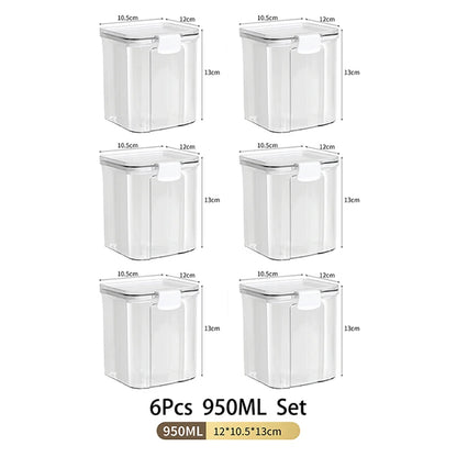 Large Capacity Waterproof Transparent Sealed Jar Multi-size Scene Kitchen Candy Dried Grain Storage With Lid Fridge Storage Tank