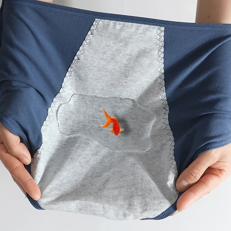 High Waist Period Underwear for Women Leakproof Cotton Menstrual Panties Plus Size 4XL Anti-Odor Absorbent Physiological Briefs.