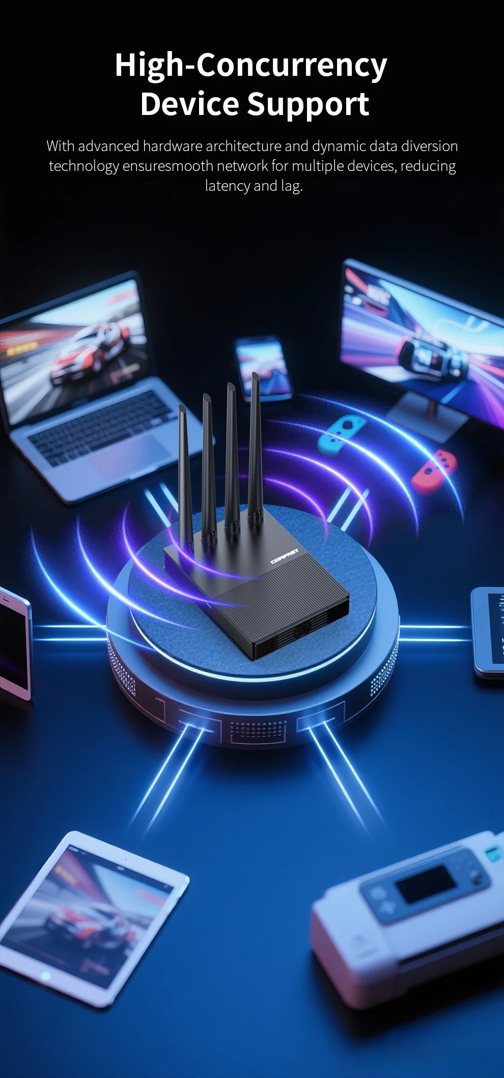 comfast WiFi6 4G LTE Cat.4 SlM Card wireless Router 300Mbps 2.4G 4 Antennas PlugPlay  Outdoor Portable Internet wireless Router.