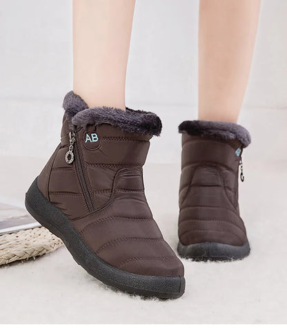 Women's Boots Women's Ankle Boots With Fur Winter Shoes Women Low Heels Winter Boots Snow Waterproof Botas Mujer Winter Footwear.