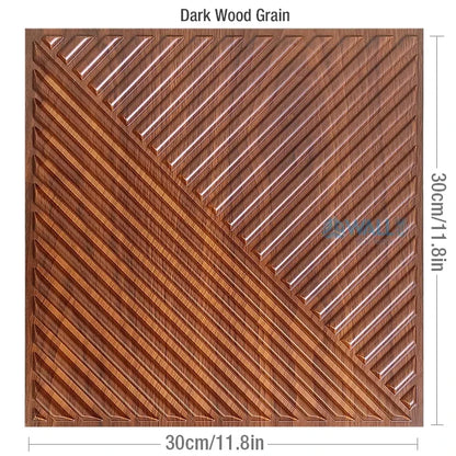 12pcs 30cm 3D textured wall panel 3D wall sticker Wood grain wall decor, suitable for living room, hall, bedroom, hotel, office
