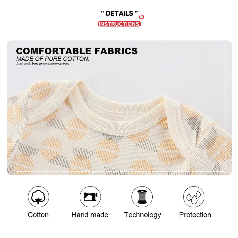 Kiddiezoom 3-teiliges Sommermode-Cartoon-Body für Jungen und Mädchen, weiche Onesies für Neugeborene.