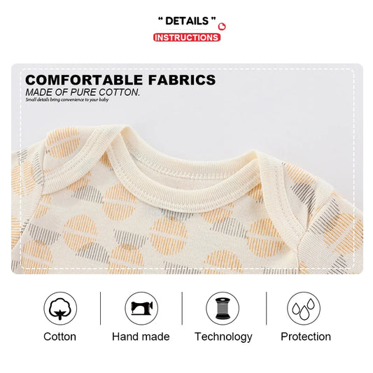 Kiddiezoom 3-teiliges Sommermode-Cartoon-Body für Jungen und Mädchen, weiche Onesies für Neugeborene.