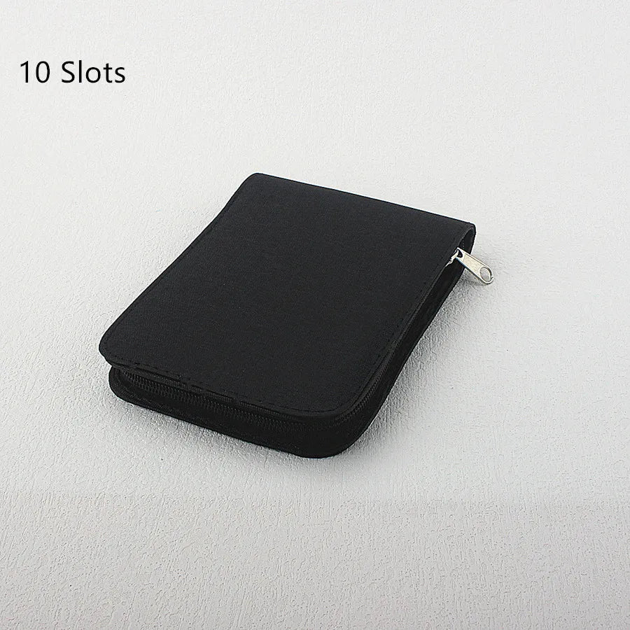10/24/48 Slots Fountain Pen Case Pencil Case Pouch Bag Canvas Case Black, Gray
