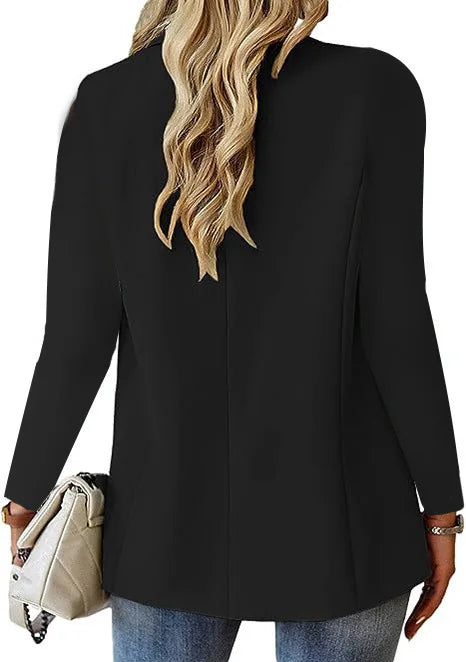 Modische Casual Frauen Blazer 2024 Frühling Herbst Neue Einfarbig Drehen Unten Kragen Langarm Anzug Mantel Elegante Büro Dame.
