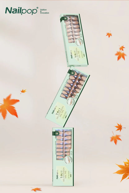 Nailpop 150Pcs French Gel Nail Tips Medium Almond Pre-Colored Press on Nails Skin Tones Soft Gel Nails False Nail Extensions.