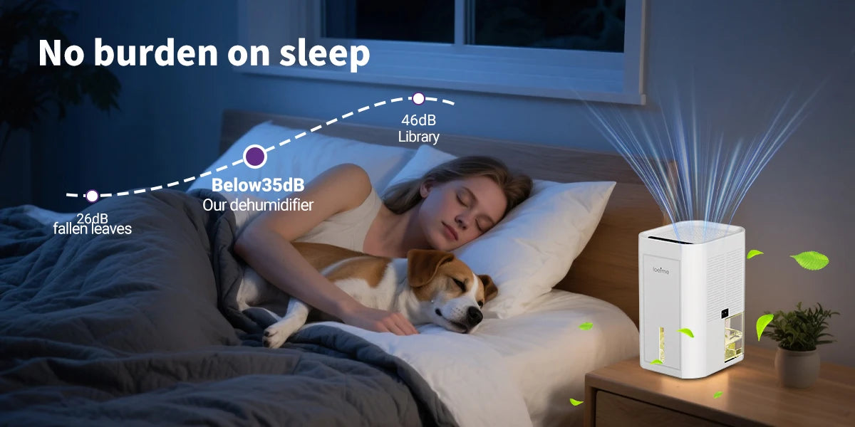 LOEFME 1000ml Portable Dehumidifier for Home Bedroom Office Kitchen Portable Dehumidifier Silent Auto Shut Off 7 Colorful LED.