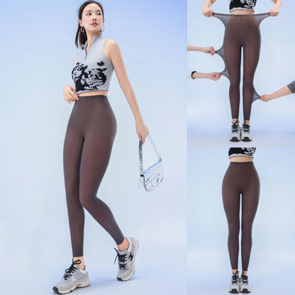 BIVIGAOS Summer Ultra-Thin Skin Sunscreen Leggings Women High Elastic Transparent Facial Mask Underwear Tight Sexy Sport Legging