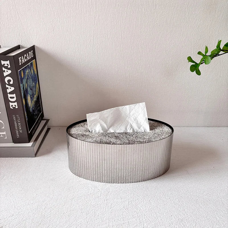 Horsehair Tissue Box Modern Living Room Desktop Tissue Storage Nordic Restaurant Napkin Boxes Home Decoration Accessories.