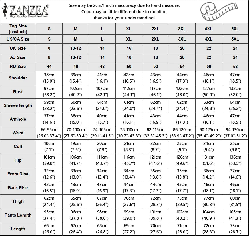 ZANZEA Women Elastic Waist Trouser 2pcs Tracksuit Muslim Fashion Long Sleeve Ruffles Tops Turkey Pant Sets Elegant Matching Sets.