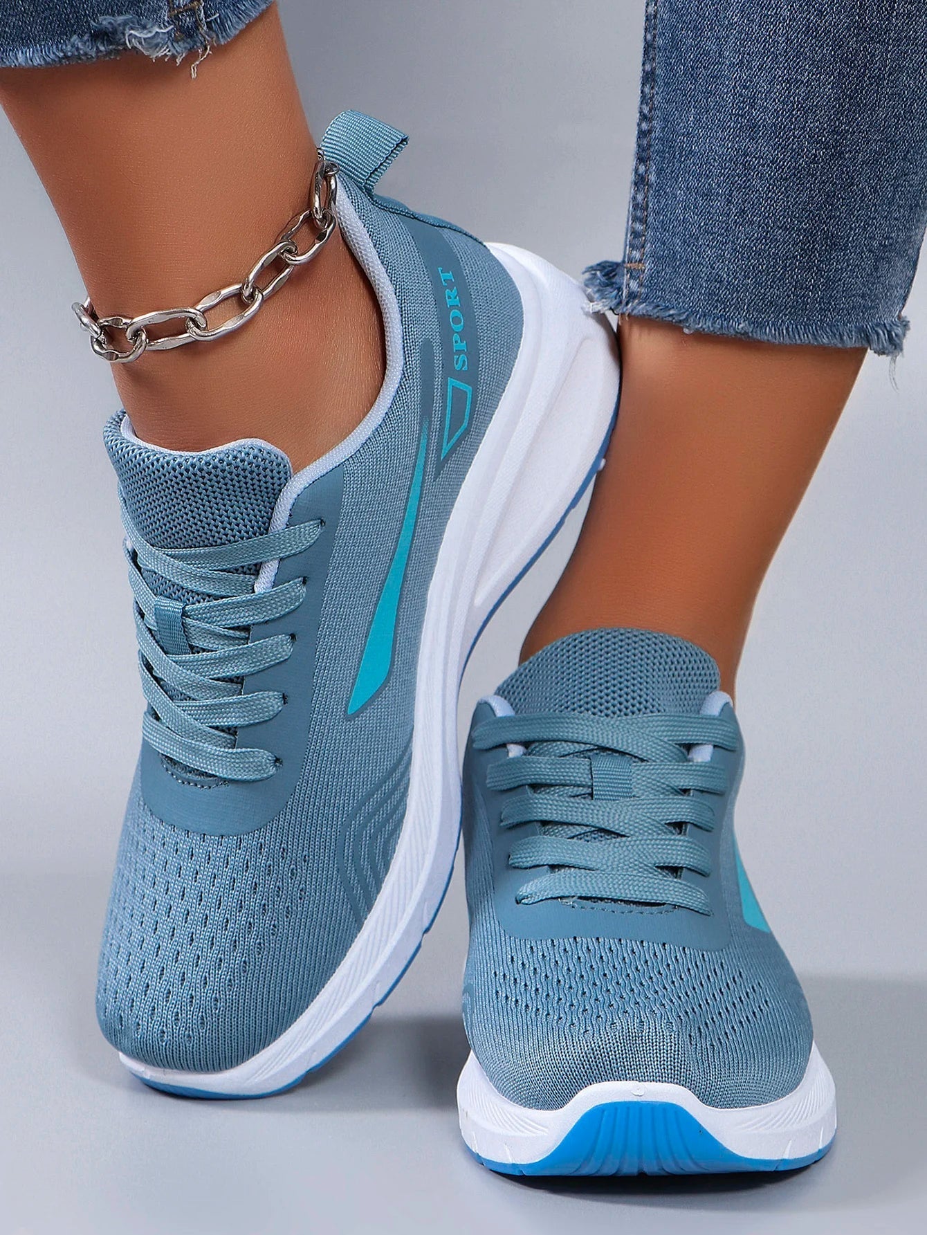 Frühlingsneue Damen-Sportschuhe, modisch, atmungsaktiv, leicht, rutschfest, verschleißfest, lässige Sportschuhe, flache Schuhe.