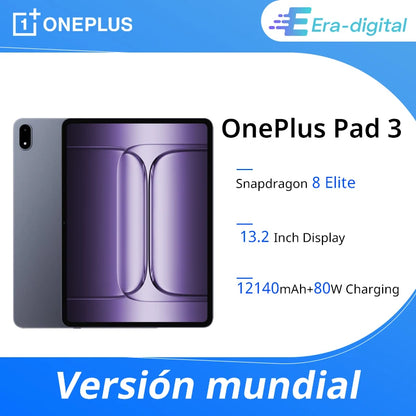 OnePlus Pad 3 Global Version Tablet Snapdragon 8 Elite 13.2" 144Hz Display 3.4K Resolution 8 Speakers Wi-Fi 7 Android 15.