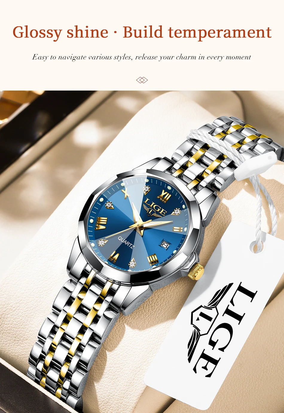 LIGE Elegant Ultrathin Nordic Simple Style Quartz Movement Women's Wristwatch Fashion Stainless Steel Bracelet Belt Woman Watch.