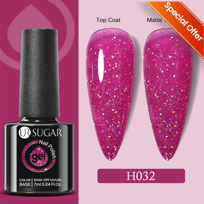 UR SUGAR 7/7.5ml Summer Blue Silver Gel Nail Polish Semi Permanent High Quality Soak Off UV LED Varnishes Nails Art Manicure