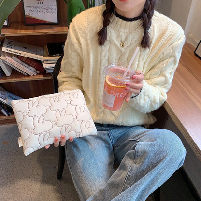 2025 Cute Rabbit Travel Cosmetic Lipstick Purse Storage Bag Kawaii Women Makeup Handbags Organizer Wallet Pouch Pencil Case Bags