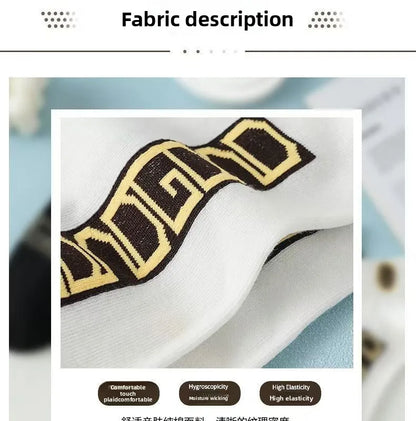 5/10/20 Pairs Mens Socks Short Breathable Luxury Socks Designer Brand Low-Cut Fashion Trendy Socks Geometric Pattern.