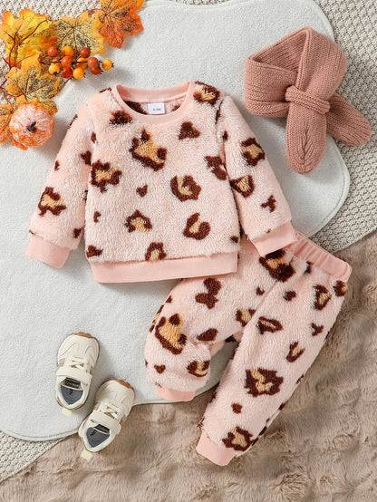 2024 neue Stil 6M-3Y Baby Unisex 2 stück Säuglings/Kleinkind Winter Niedlichen Kleinen Bären Plüsch Pullover Hosen Casual set.