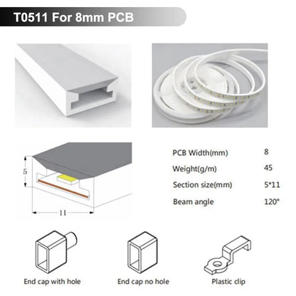 Silicone Neon Tube IP67 Waterproof Flexible Soft Silica Gel Sign 1m 2m 3m 4m 5m For WS2811 WS2812B 5050 2835 COB LED Strip Light.