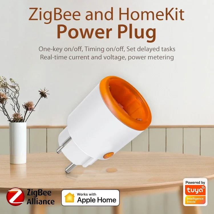 Zigbee Smart Plug 16A EU Smart Steckdose mit Power Monitoring Timing Funktion Sprachsteuerung über Homekit Alexa Google Home Yandex.
