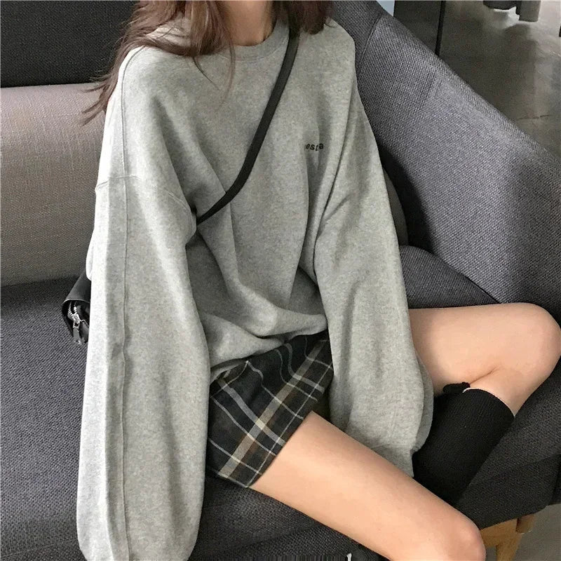 Women Sweatshirts Letter T-shirt Summer Korean Fashion Thin Chic Hoodie Shirt Long Sleeve Top Women's Loose Pullover Y2k Clothes.