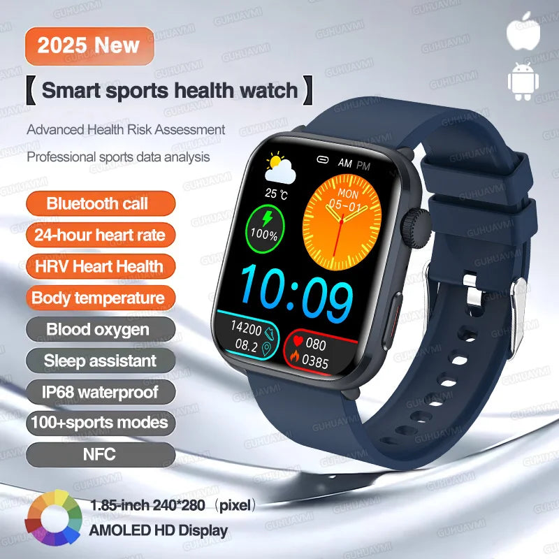 2025 New Iatrology Grade Smart Watch Women Blood pressure Blood oxygen Fat Heart Rate Menstrual Tracking BT Call Bracelet Ladies
