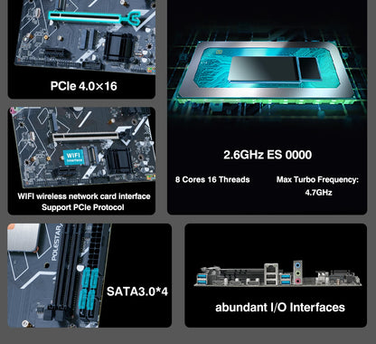 DIY Gaming Computer Motherboard with Onboard 11th Kit IntelCore CPU 0000 ES 2.6GHz (Refer to Kit i9 1198** i9 11900) DDR4.
