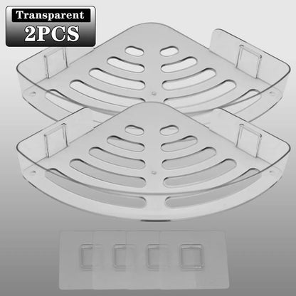 2PCS Badezimmer Regale Küche Lagerung Organizer Kunststoff Shampoo Rack Dusche Regal Bad Zubehör Kein Bohrer Regal