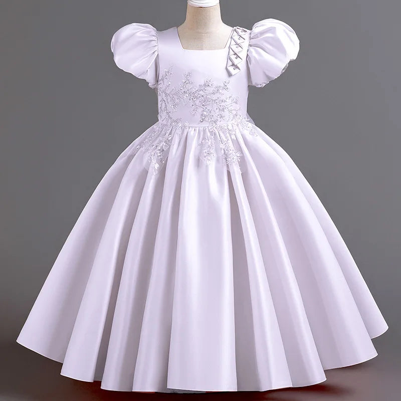 Prinzessin Mädchen Kommunion Geburtstags feier Tanz Leistung Pailletten schwarz Kleid Mädchen Hochzeit Brautjungfer Party Langarm Kleid.