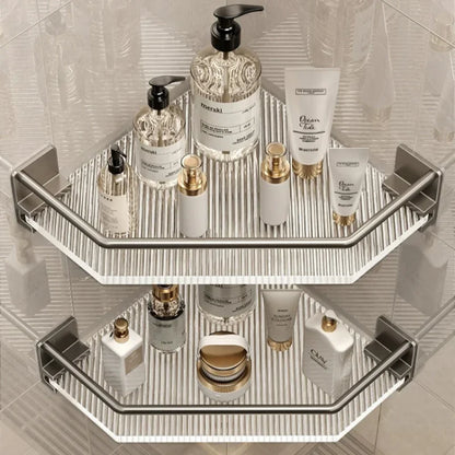 2PCS Badezimmer Acryl Regale Küche Lagerung Organizer Shampoo Regal Dusche Regal Bad Zubehör Kein Bohrer Lagerung Regal