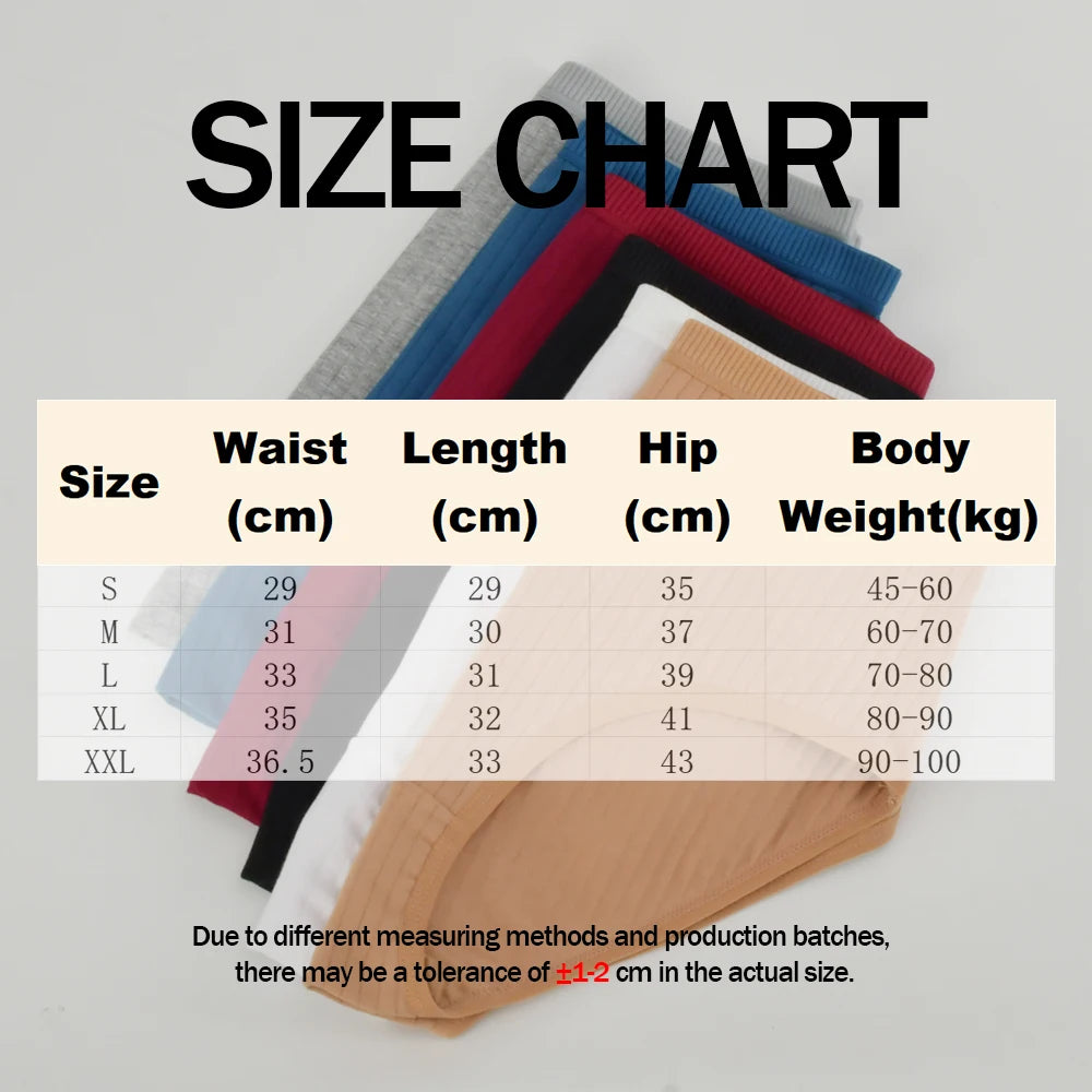 1pc Women's Cotton High Waist Panties – Vertical Stripe Plus Size Underwear Breathable Solid Lingerie Shorts Simple Lady Briefs.