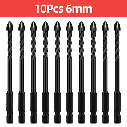 TOOLEYE Kreuz Hex Bohrer Set Für Beton Porzellan Fliesen Glas Metall Multifunktions Bohrer Bits Kit Power Werkzeuge Bohren Bohrer