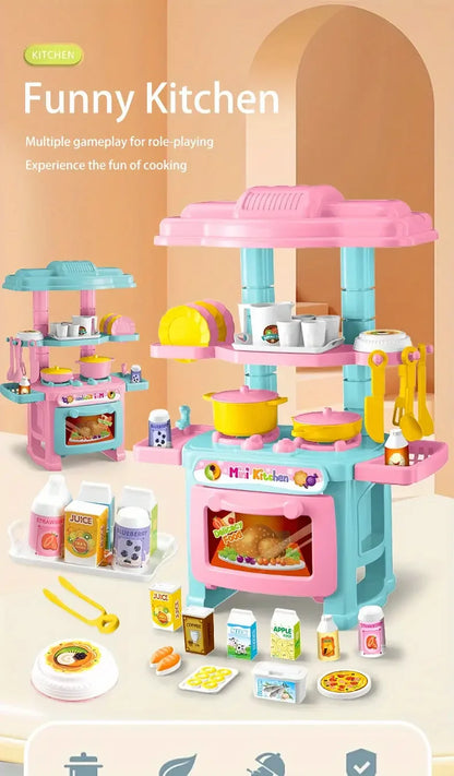 Play House Kitchen Toy Set Simulation Mini Cooking Tableware Play House Toy.