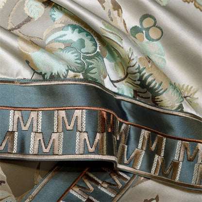 Luxury Satin Jacquard Egyptian Cotton 4/6/10Pcs European Palace Wedding Bedding Set Silky Duvet Cover Set Bed Sheet Pillowcases.