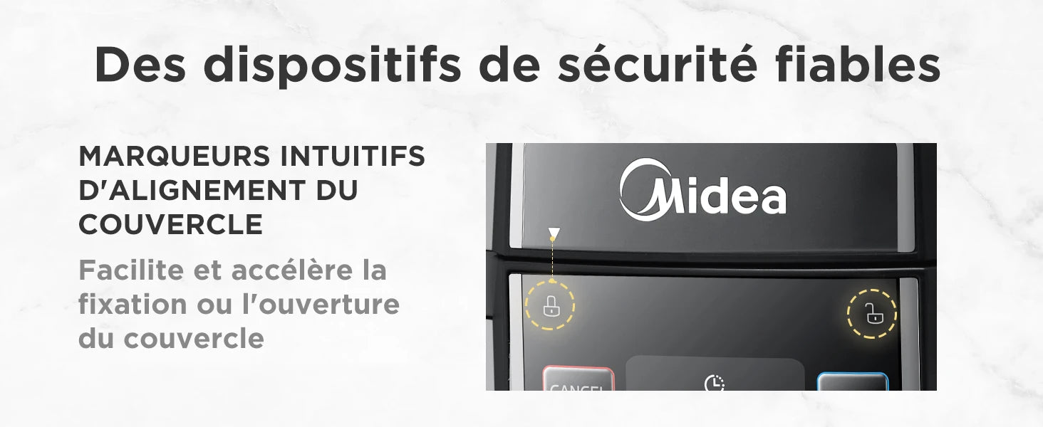 Midea Quick Electric pressure cooker 9-in-1 12 Predefined Programs Instant Stainless Steel Multicooker, Anti-stick Pot, 6L, Black.