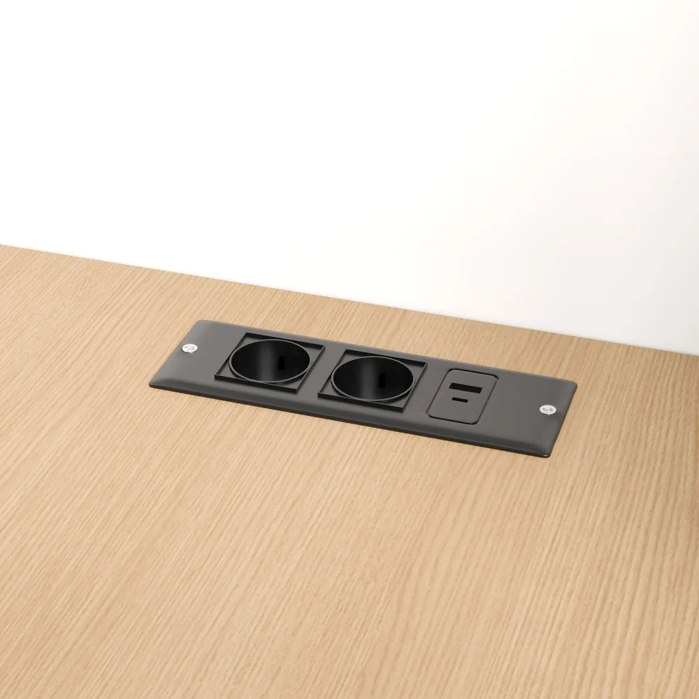 Klappbarer Schreibtisch mit 2-in-1-Bücherregal und klappbarem Schreibtisch mit Steckdose und USB-Anschluss, höhenverstellbare Regale, kippsicherer Schutz