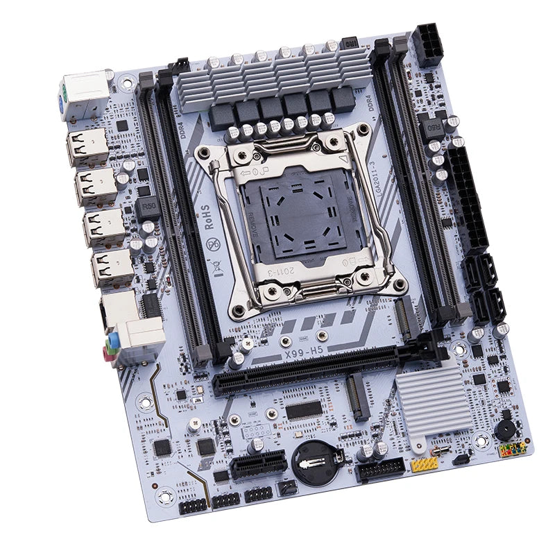 QIYIDA X99 Motherboard Set Kit Xeon LGA2011-3 E5 2680 V4 2x8gb=16GB DDR4 SATA PCI3.0 NVME M.2 X99H5 Gaming Computer.