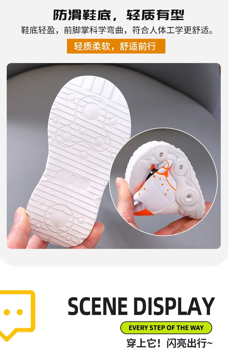 Hot Sales Lovely Fashion Kids Sneakers Cute Classic LED Lighted Baby Girls Boys Sneakers Glowing Children Shoes Toddlers.