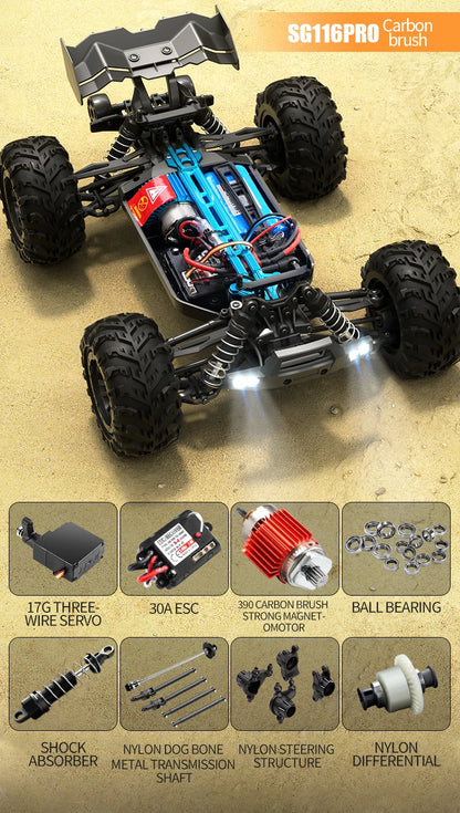 SG116 MAX 1:16 High Speed Drift Racing Car 80KM/H Brushless Motor 4WD SG316 MAX RC Off Road Car Monster Trucks Toy For Kids Gift.