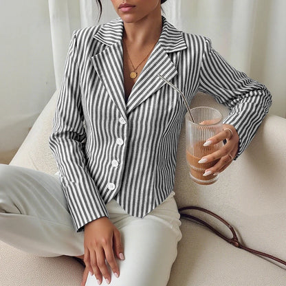 Stylish Autumn Long Sleeve Stripe Shirt 2025 ZANZEA Office Lady Blouses Women Shirts Elegant Lapel Neck OL Work Tops Mujer Femme.