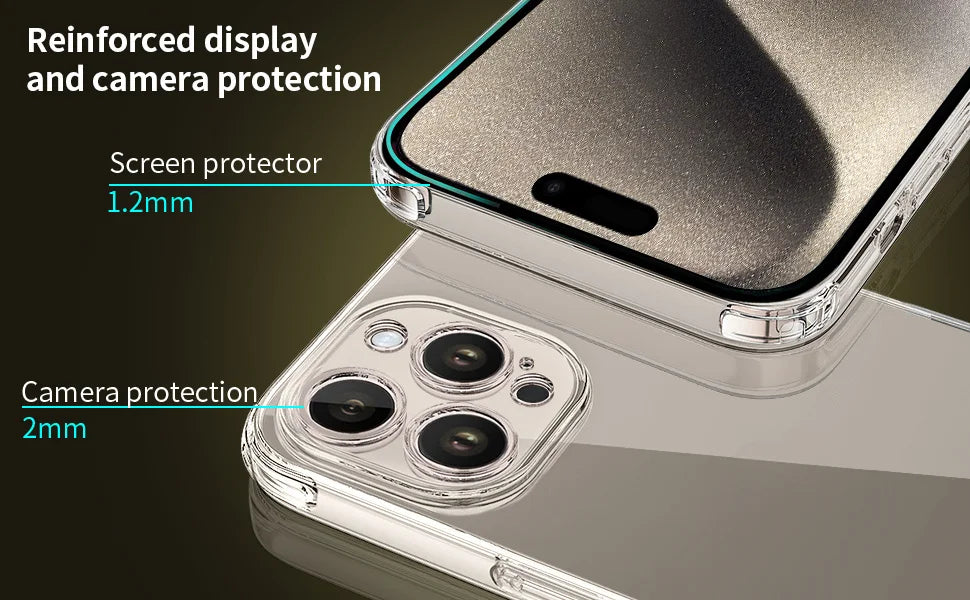 For iPhone 17 16 15 Pro Max Phone Case For iPhone 16 15 14 13 Mini 12 11 Pro Transparent Case iPhone16 Plus Cover.