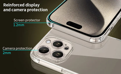 For iPhone 17 16 15 Pro Max Phone Case For iPhone 16 15 14 13 Mini 12 11 Pro Transparent Case iPhone16 Plus Cover.