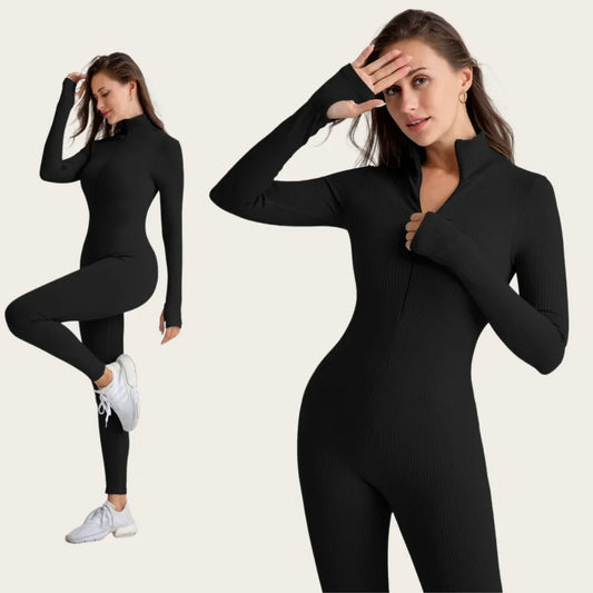 Seamless Zipper Women's Yoga Suit Quick Dry Fitness Running Sportswear Cross-Border European American Style Autumn/Winter.