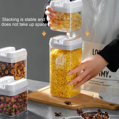 FAIS DU Food Storage Jar With Lid Kitchen Container Kitchen Organizer Stackable Dustproof Moisture Resistant Kitchen Accessories.