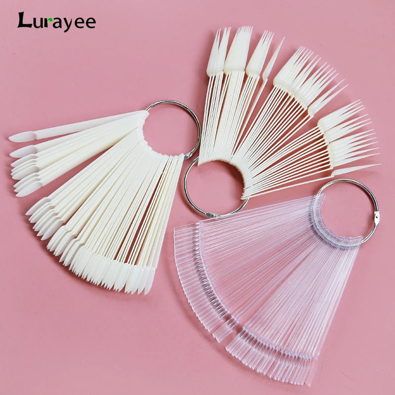 80/50/20pcs Nail Display Sticks Nail Swatch False Nail Tips Nail Gel Polish Practice Clear Display Board for Nail Art Tools.